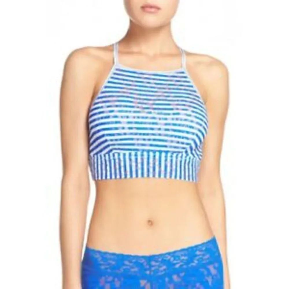 NWT Hanky Panky Blue & White Lace Bralette Top Size Small